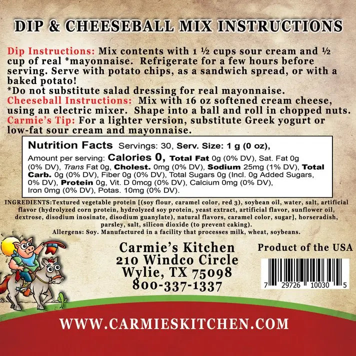 Carmie's Kitchen - Chipotle Cheddar Dip Mix