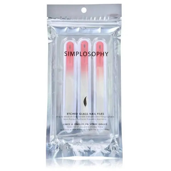 SIMPLOSOPHY Set of 3 Etched Glass Nail Files