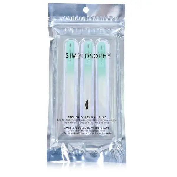 SIMPLOSOPHY Set of 3 Etched Glass Nail Files