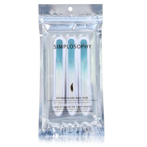 SIMPLOSOPHY Set of 3 Etched Glass Nail Files