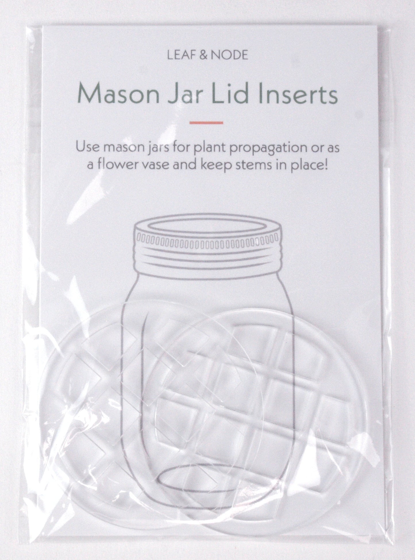 Leaf & Node - Mason Jar Lid Inserts - Plant Propagation and Flower Vase - Grid Style