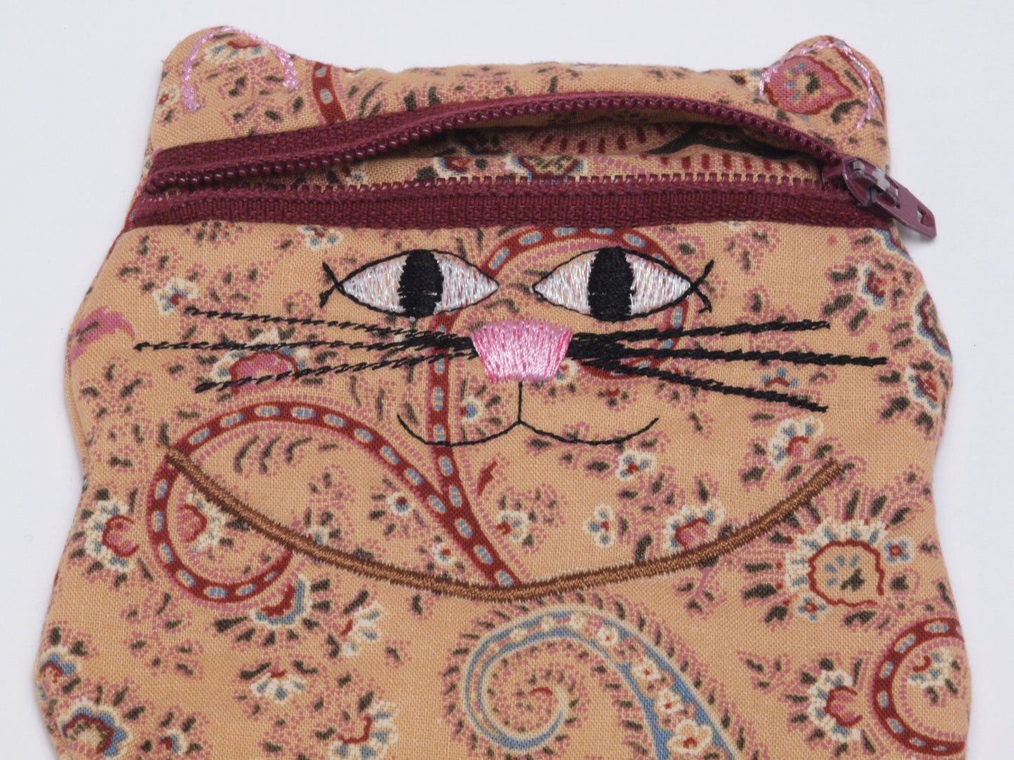 Embroidered Cat Fabric Case