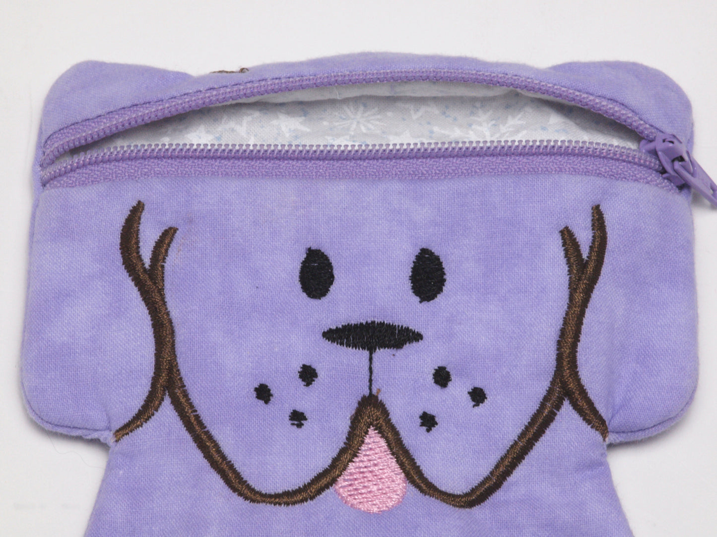 Embroidered Dog Fabric Case