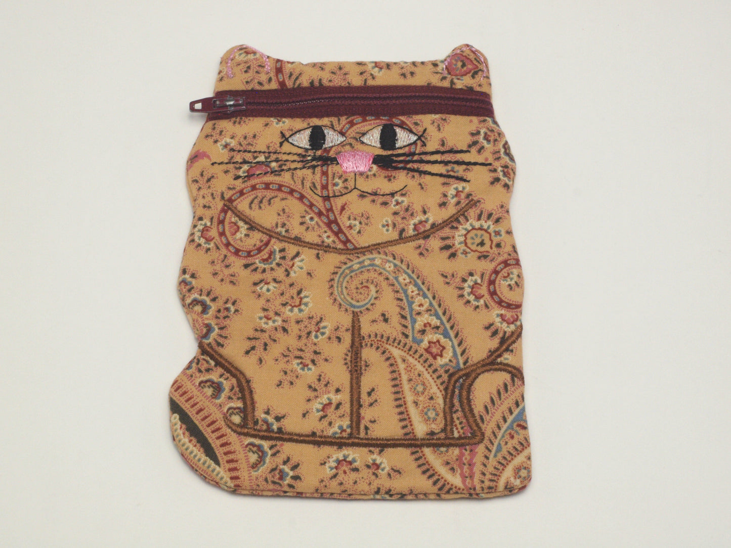 Embroidered Cat Fabric Case