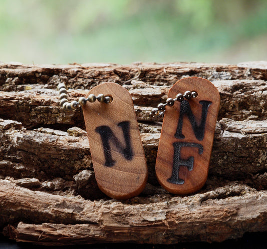 Rustic Wood ID Tag