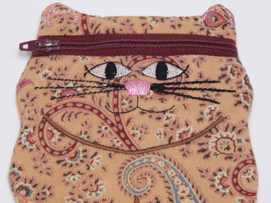 Embroidered Cat Fabric Case