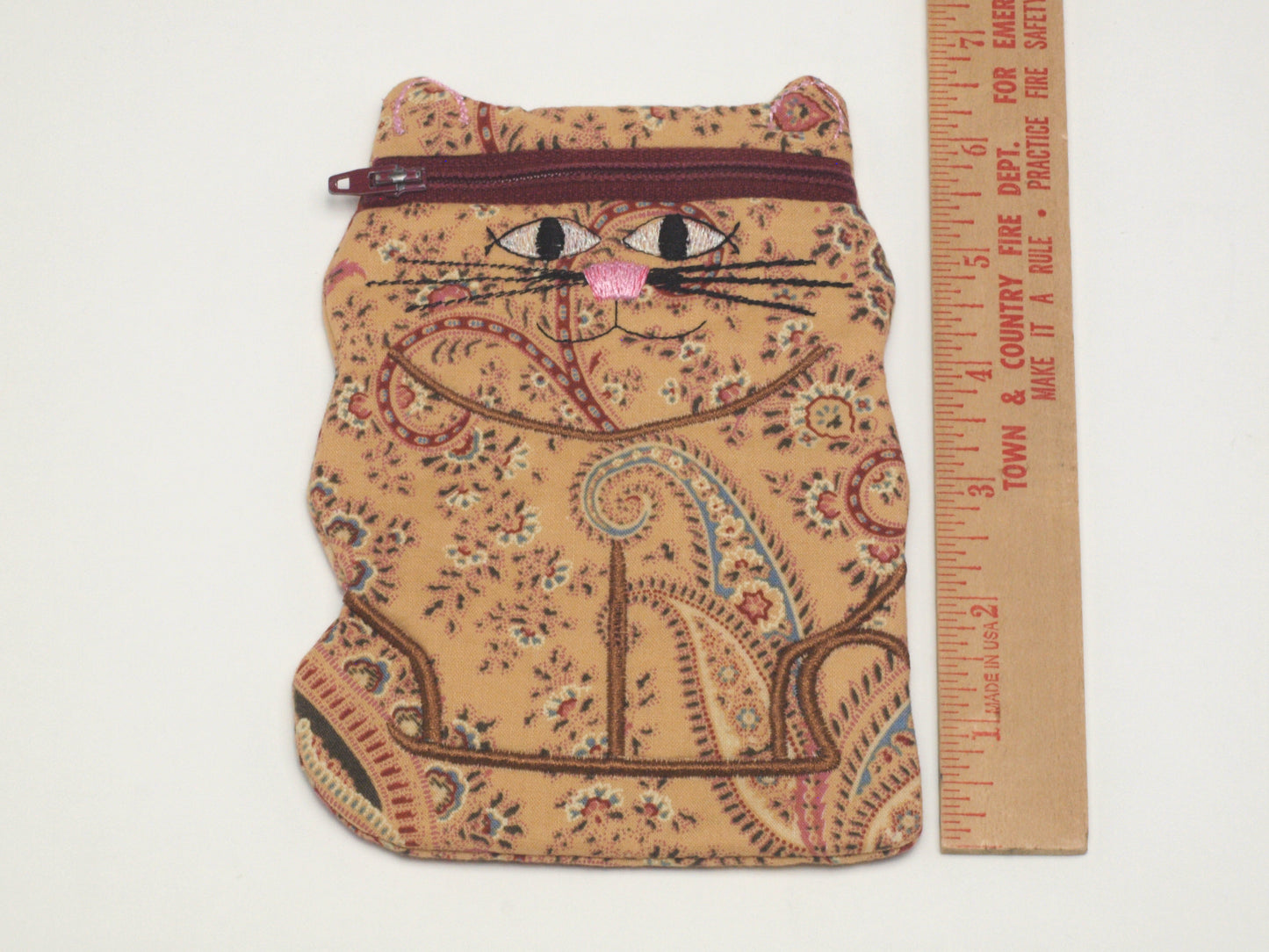 Embroidered Cat Fabric Case