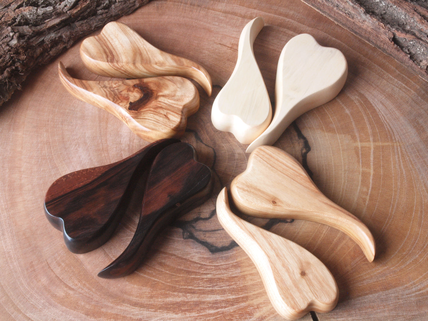 Nesting Hearts - Exotic Wood Sculpture