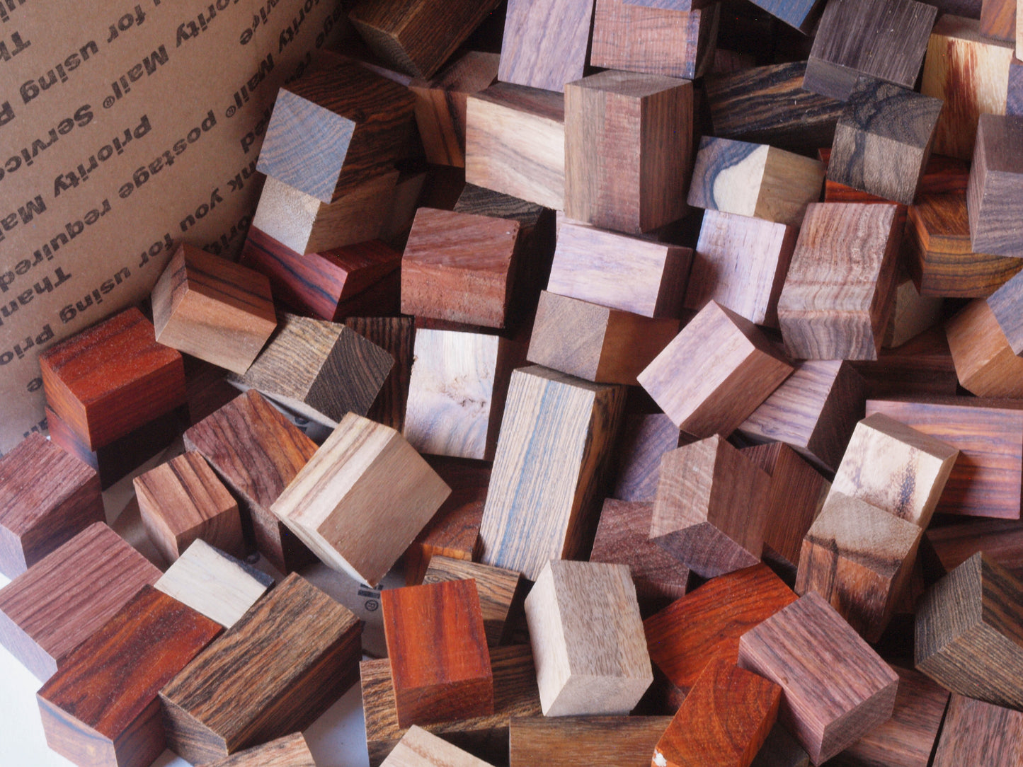 Exotic Wood Scraps - 250pc.  Mix